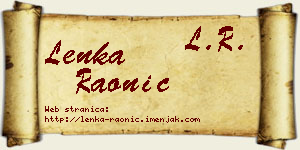 Lenka Raonić vizit kartica